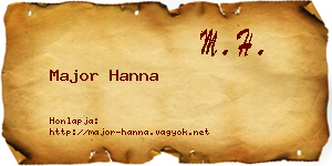 Major Hanna névjegykártya