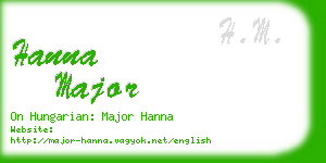 hanna major business card